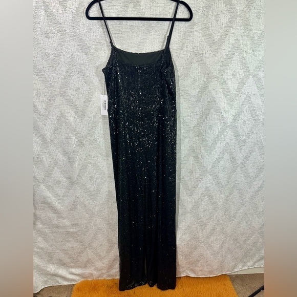 NWT Reformation black sequin wide leg Prince jumpsuit size M - Picture 5 of 10